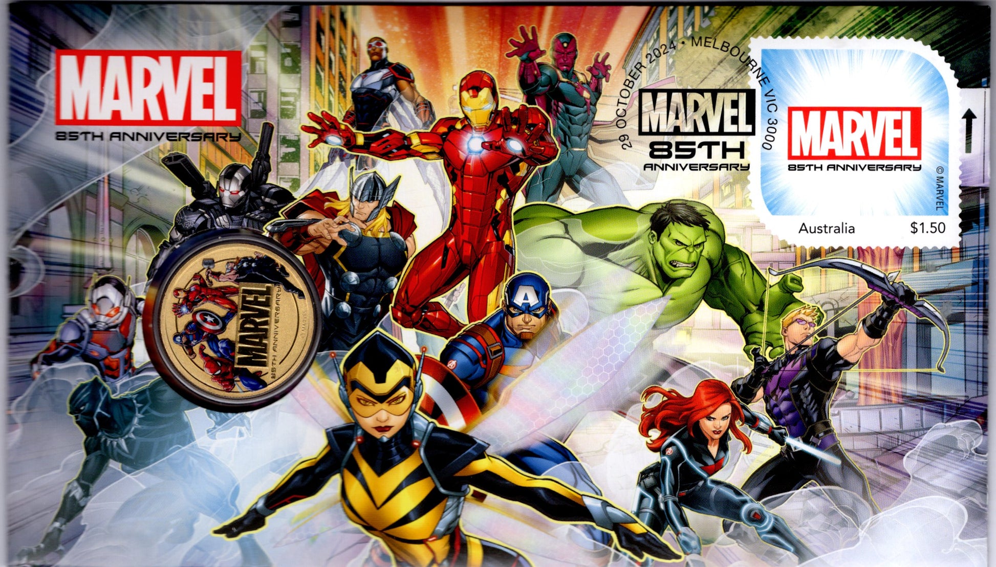 2024 Australia Post Marvel Superhero 85th Anniversary PNC front