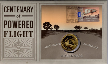 2010 Centenary of Powered Flight Stamp and Coin Cover PNC