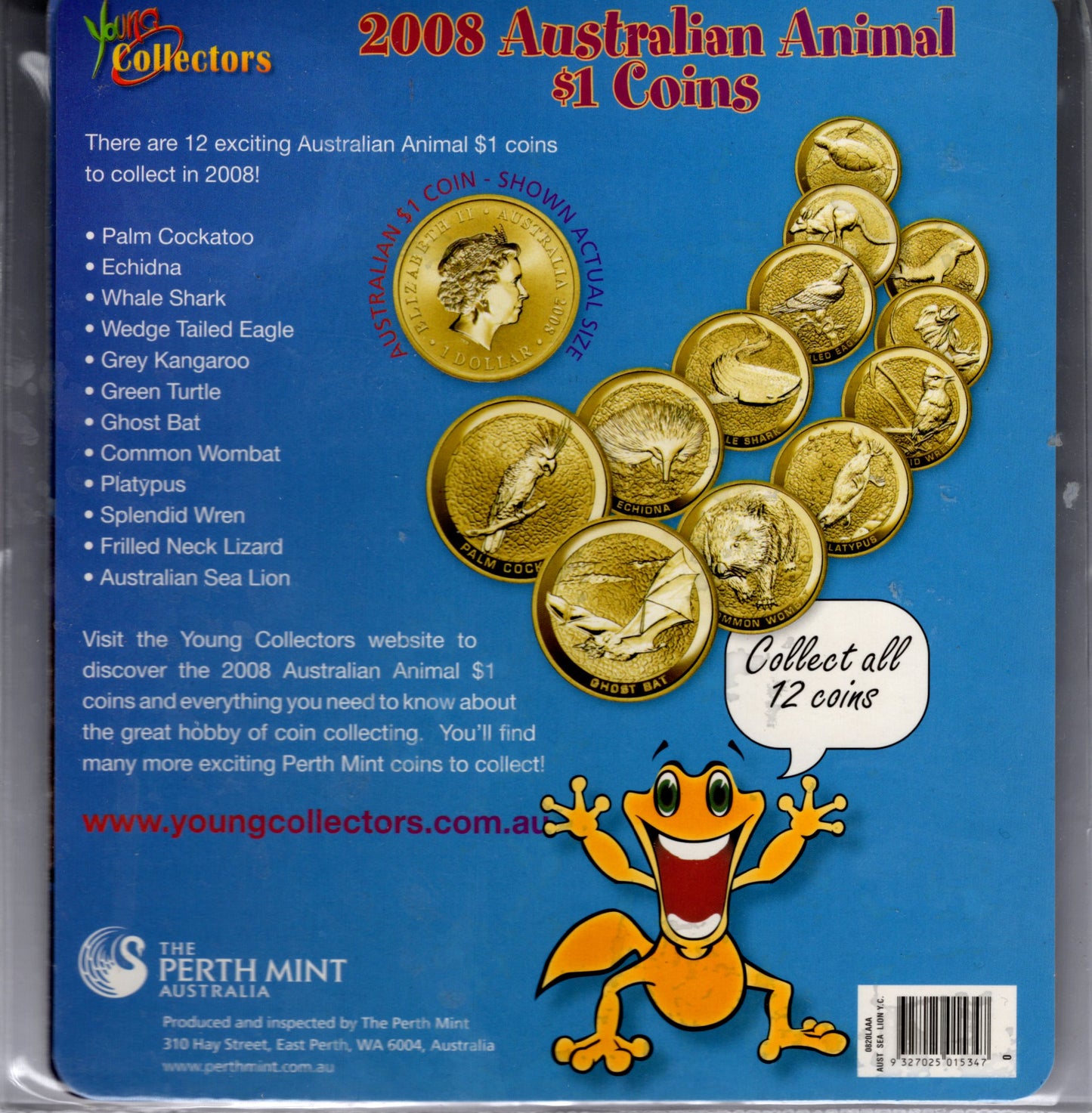 2008 Perth Mint Australian Animal $1 Coin | Young Collectors series | Australian Sea Lion .