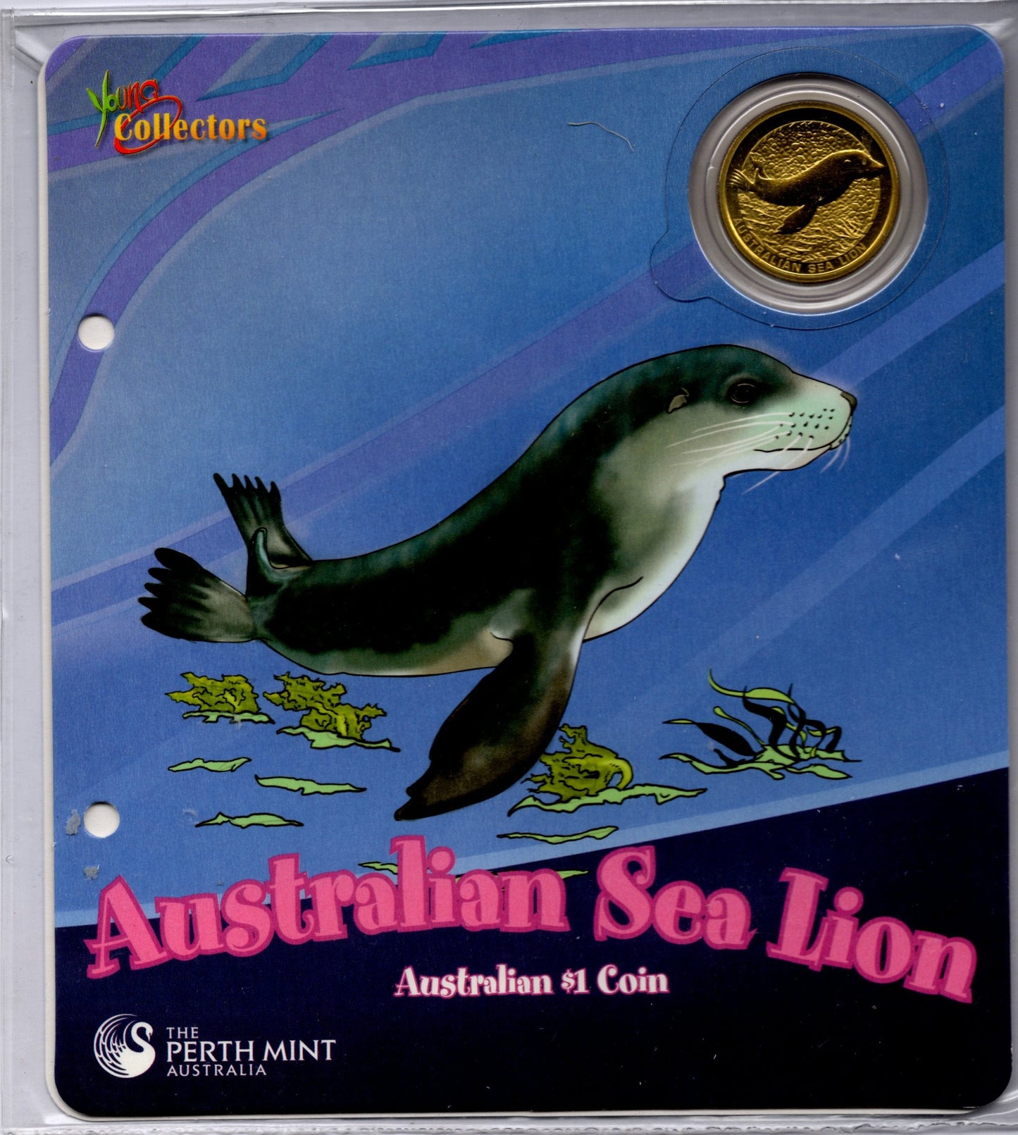 2008 Perth Mint Australian Animal $1 Coin | Young Collectors series | Australian Sea Lion .