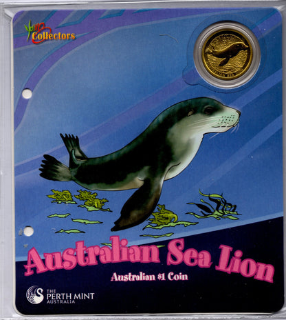 2008 Perth Mint Australian Animal $1 Coin | Young Collectors series | Australian Sea Lion .