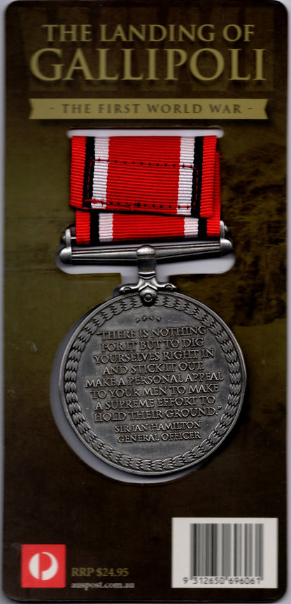 Landing Of Gallipoli Stamp In Medal
