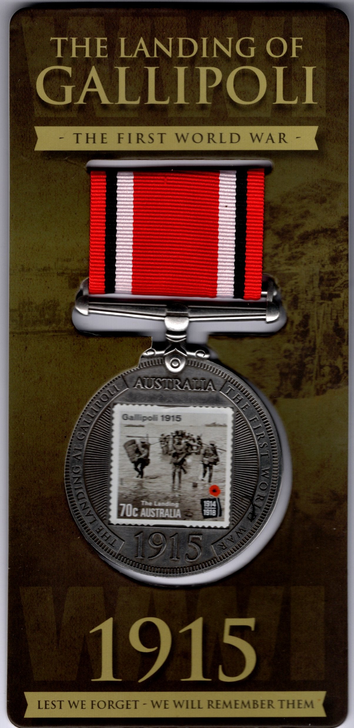 Landing Of Gallipoli Stamp In Medal