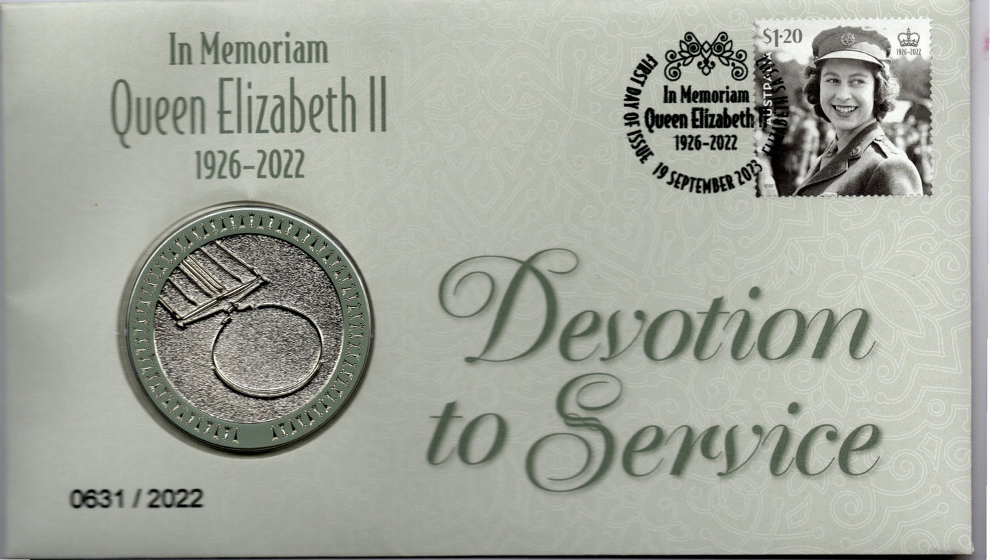 2023 In Memoriam Queen Elizabeth II Devotion to Service medallion cover additional image