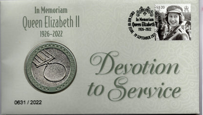 2023 In Memoriam Queen Elizabeth II Devotion to Service medallion cover additional image