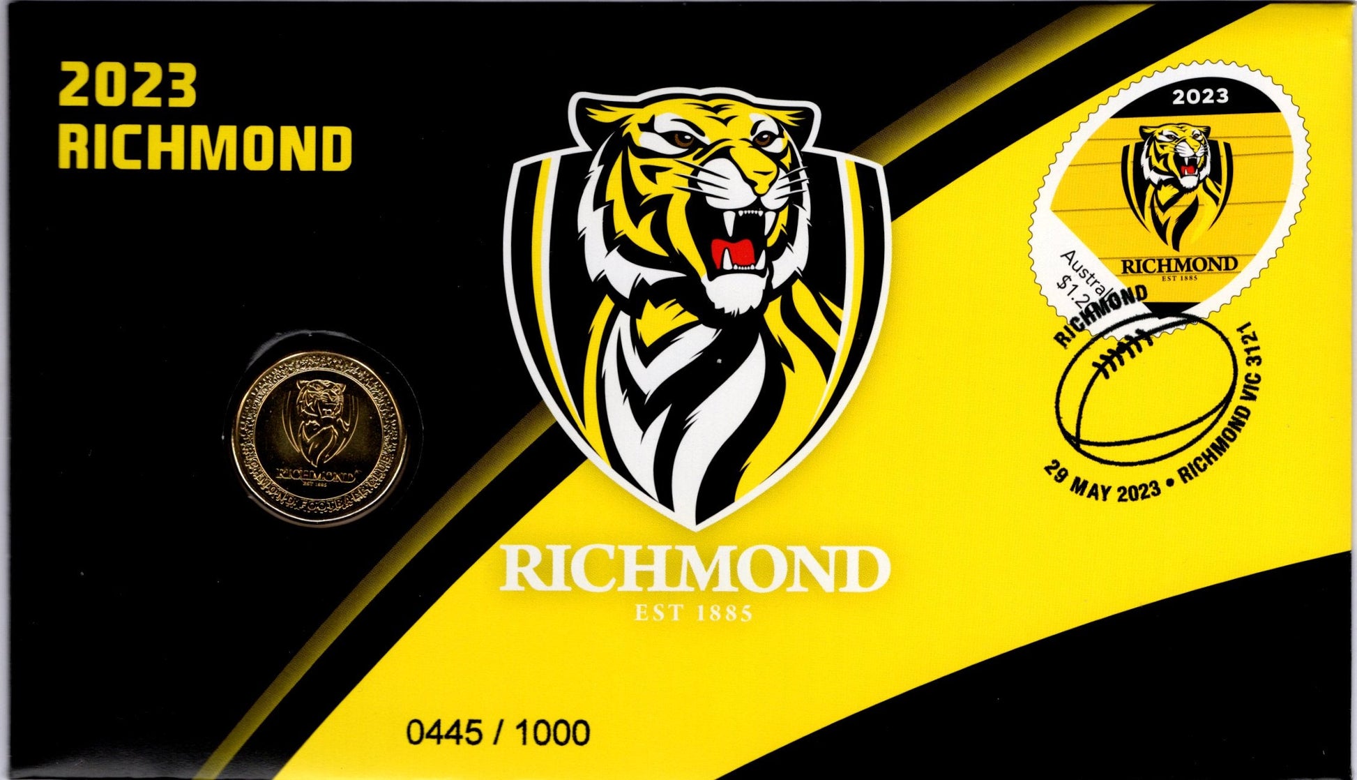 2023 Richmond Tigers AFL Premiers Limited Edition PNC Official Collectors Keepsake front