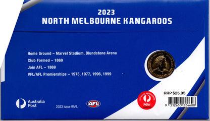 2023 North Melbourne Kangaroos AFL Limited Edition Postal Numismatic Cover Collectors Item with Authenticity Certificate...