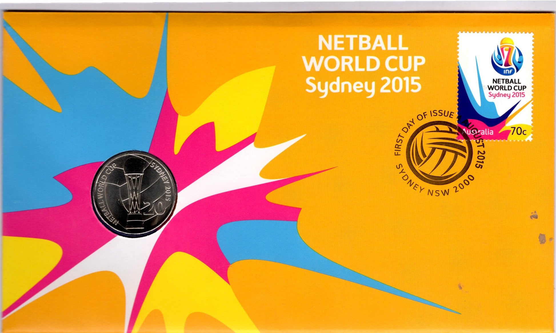 2015 Netball World Cup Sydney PNC Official Australia Post Collectible Memorabilia for Fans and Collectors front
