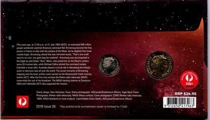 2019 Moon Landing 50th Anniversary Commemorative PNC Collectors Edition Keepsake reverse