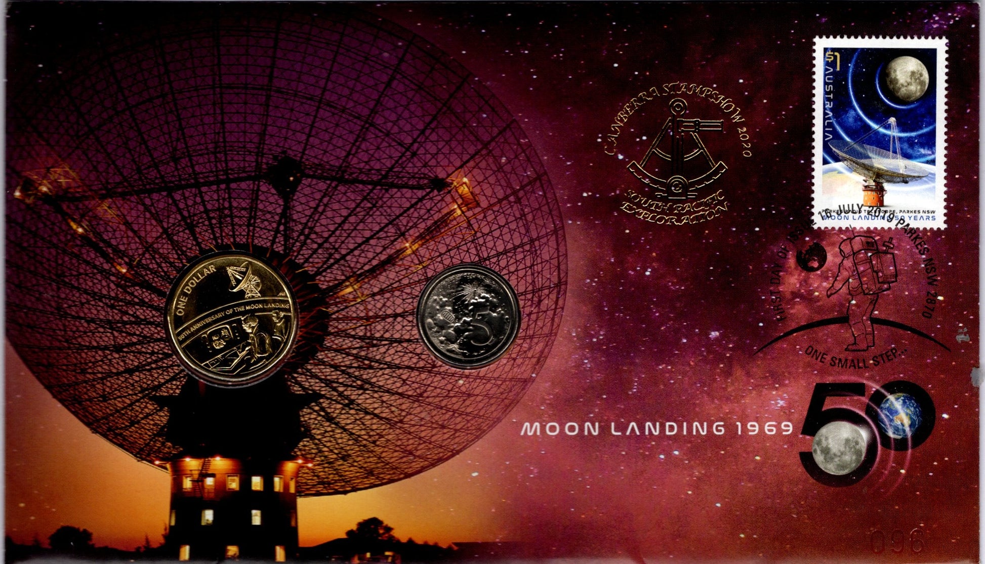 2019 Moon Landing 50th Anniversary Commemorative PNC Collectors Edition Keepsake front