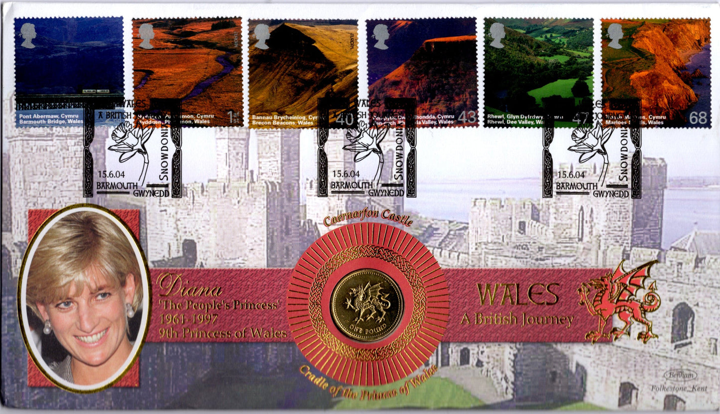 Princess Diana Tenth Anniversary Commemorative Coin Cover Limited Edition Royal Numismatic Keepsake for Collectors front