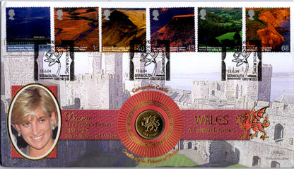 Princess Diana Tenth Anniversary Commemorative Coin Cover Limited Edition Royal Numismatic Keepsake for Collectors front