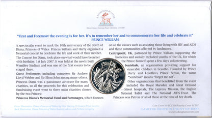 Diana Princess of Wales Commemorative Numismatic Cover Stamps and Coin Collectible Keepsake reverse