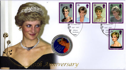 Diana Princess of Wales Commemorative Numismatic Cover Stamps and Coin Collectible Keepsake front