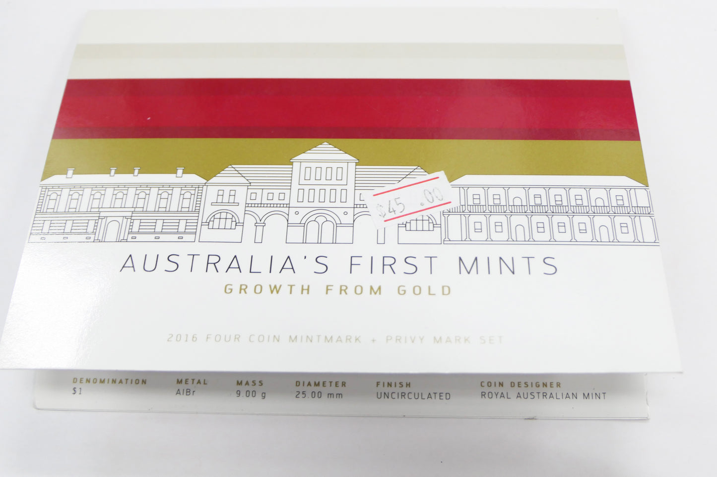 2016 Australia's First Mints C,s,b,m One Dollar Four Coin Set front