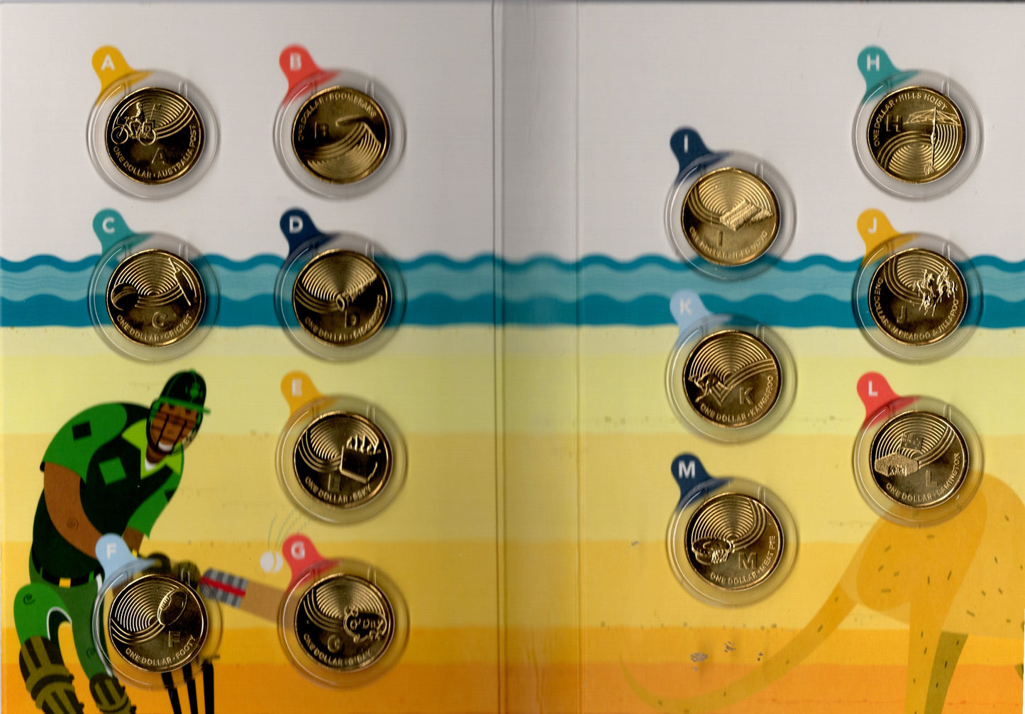 the Great Aussie Coin Hunt — Complete a—Z $1 Uncirculated Coin Collection — 26 Coins — Australia Post reverse