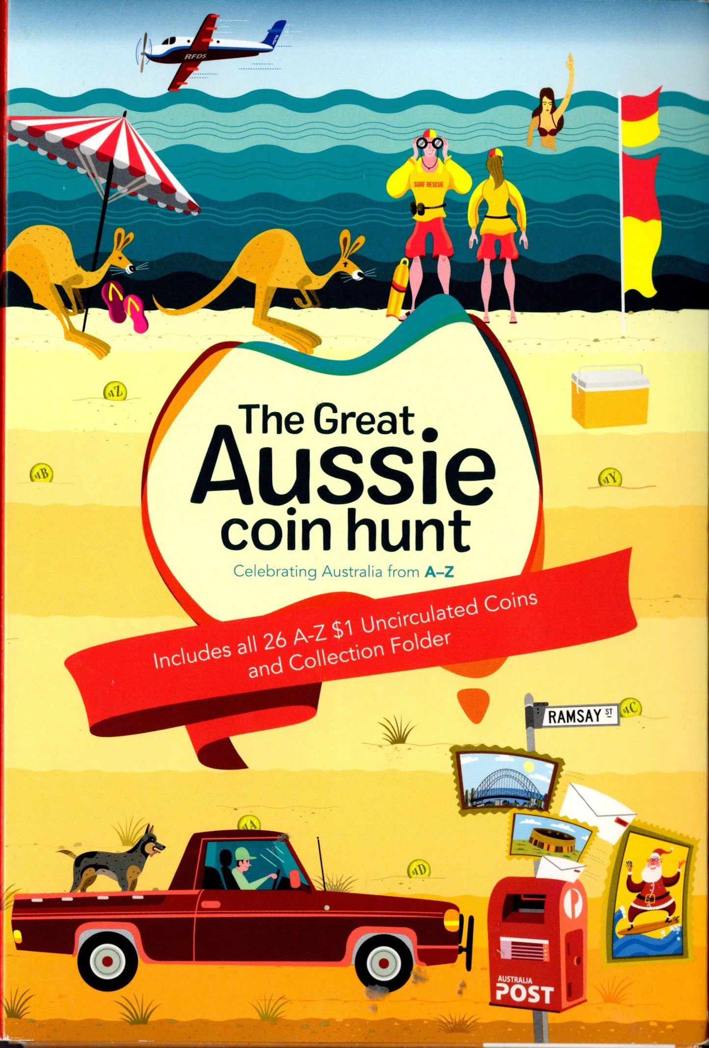 the Great Aussie Coin Hunt — Complete a—Z $1 Uncirculated Coin Collection — 26 Coins — Australia Post front