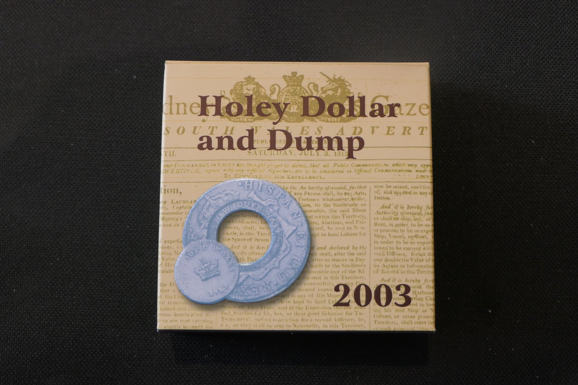 Holey Dollar and Dump — Silver Boxed Coin — front