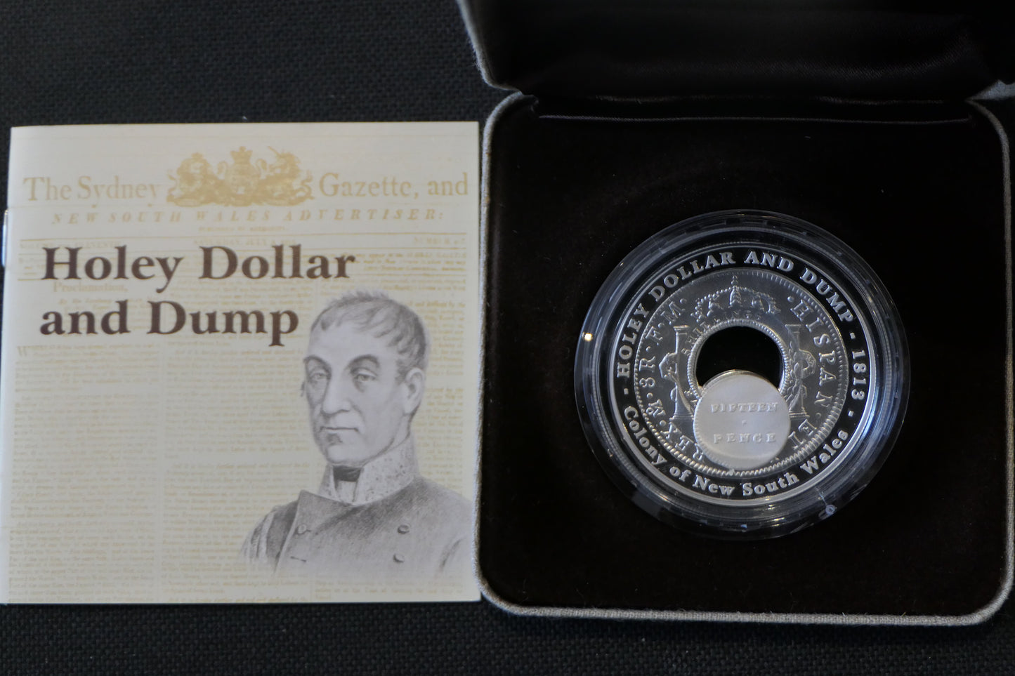 Holey Dollar and Dump — Silver Boxed Coin — reverse