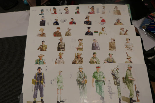 Australian Army Uniforms Illustrated Print Set — Complete Set reverse