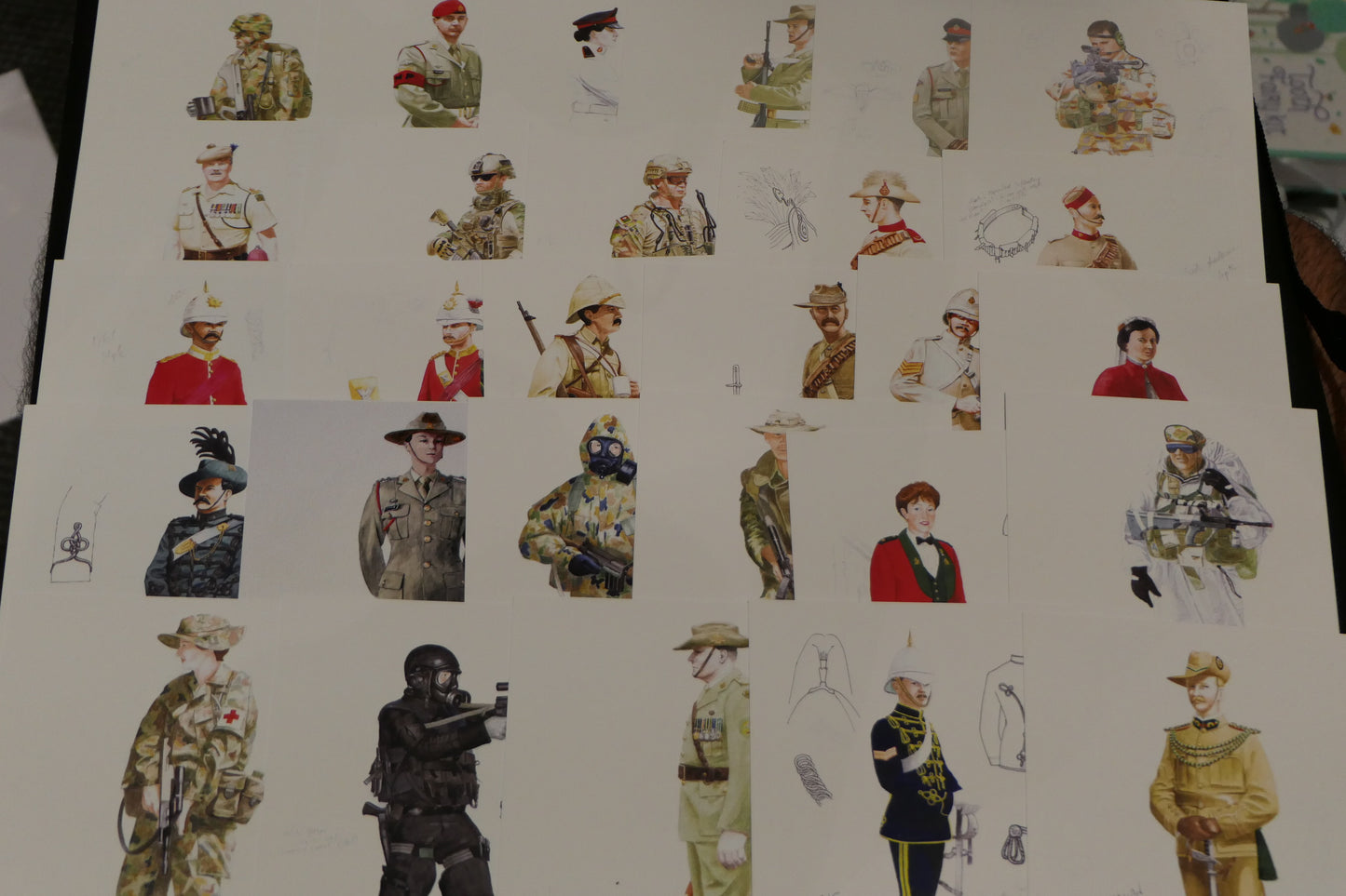 Australian Army Uniforms Illustrated Print Set — Complete Set front