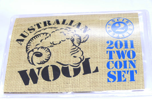 2011 Royal Australian Mint Australian Wool Two Coin Mint Set front