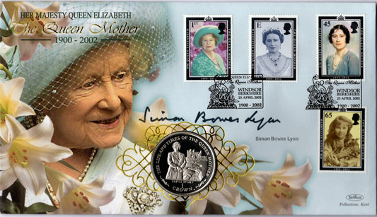 Benham Her Majesty Queen Elizabeth the Queen Mother 1900—2002 Fdc — Signed Simon Bowes Lyon — Windsor Berkshire 2002 PNC...