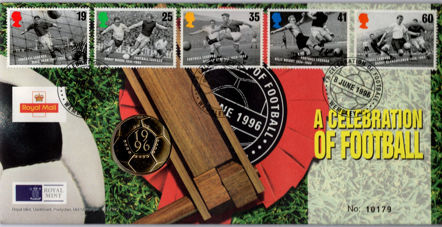 GB 1996 Celebration of Football £1 Royal Mint Coin Cover