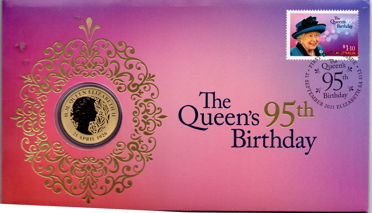 Queen Elizabeth 95th Birthday 2021 Stamp and Coin Cover