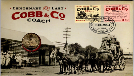 2024 Australia Post PNC $1 Centenary of Last Cobb & Co Coach front