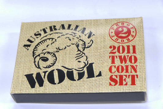 2011 Australian Wool 2 Coin Set Proof Set front
