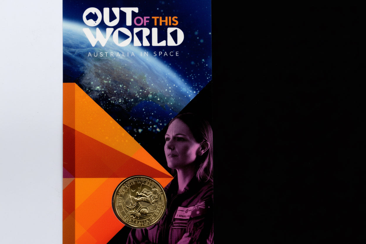 2024 Moon Landing $1 Counterstamp Uncirculated Coin — Royal Australian Mint — Australian Astronauts — Charles Iii front