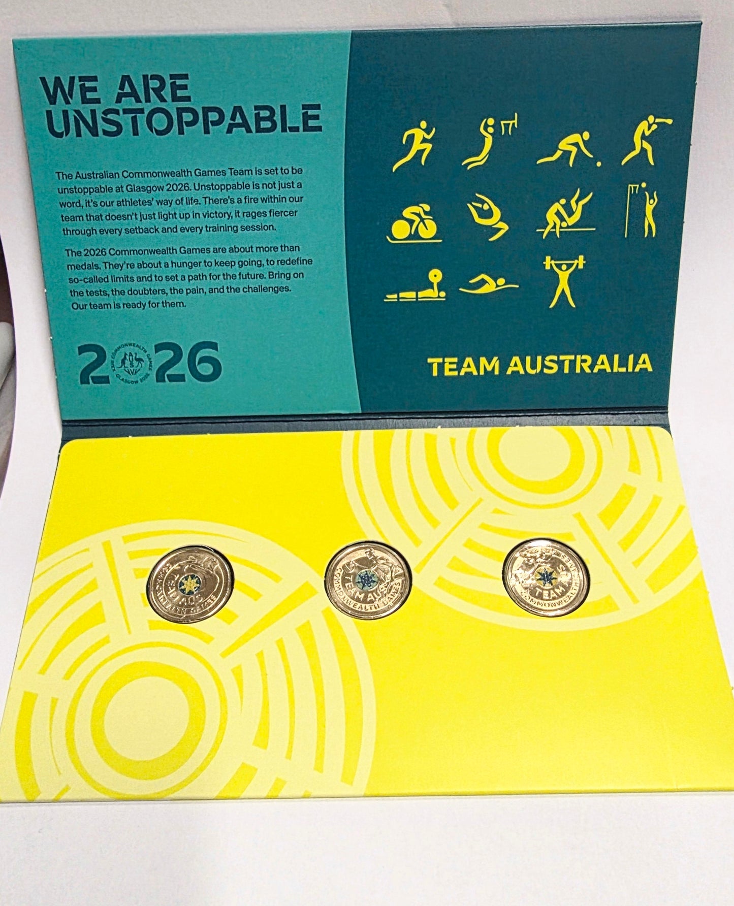 2026 Australian Commonwealth Games Team Coloured Uncirculated Three-Coin Set