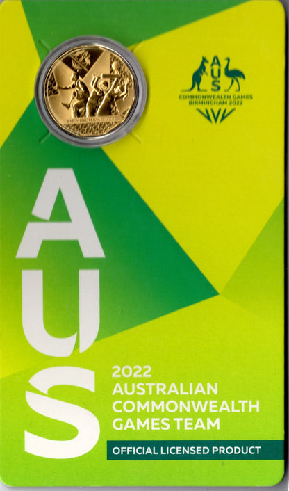 2022 Royal Australian Mint 50c Gold-Plated Uncirculated Coin — Australian Commonwealth Games Team front