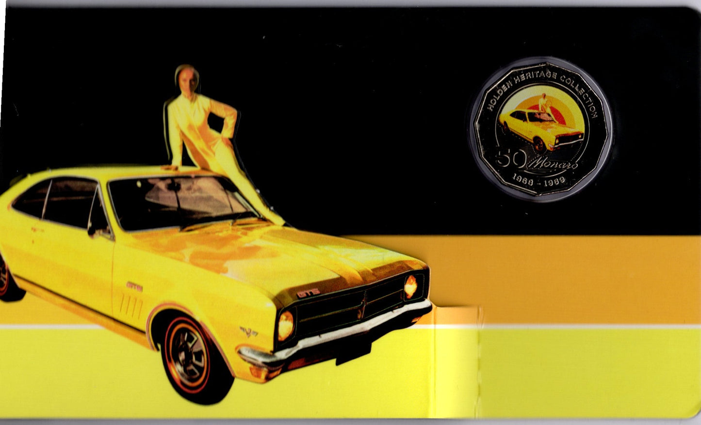 Holden Heritage Collection Hk Monaro 50c Colour Coin — 1969 — Carded — RAM reverse