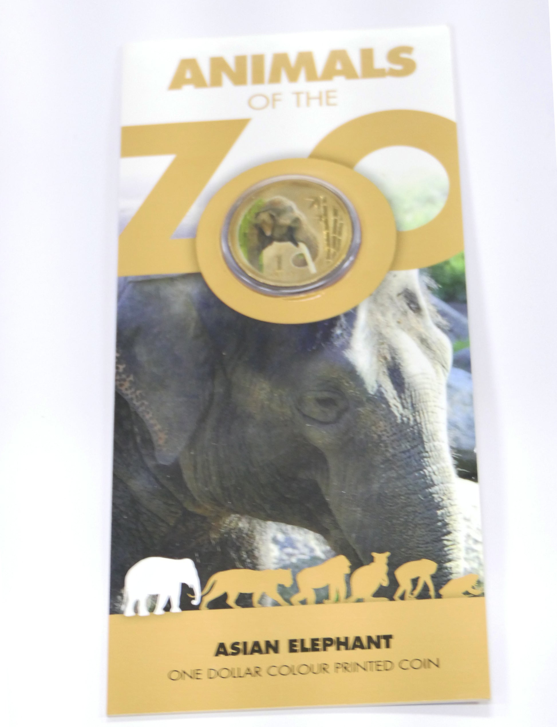 2012 Royal Australian Mint ANIMALS of the ZOO ASIAN ELEPHANT $1 UNC RAM Coin Card front
