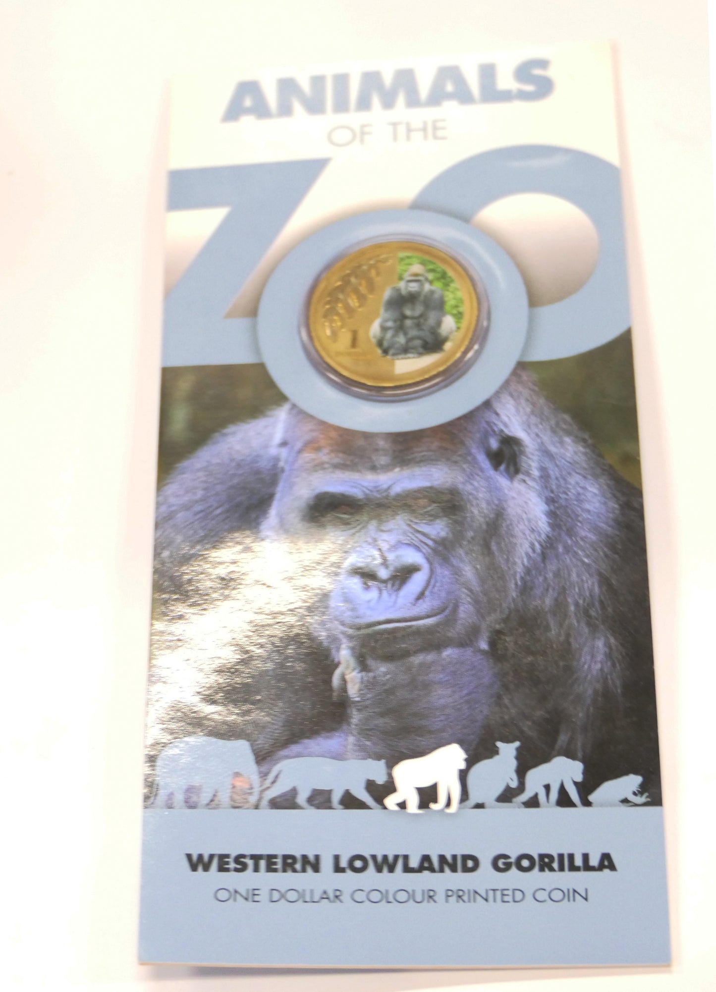 2012 Royal Australian Mint ANIMALS of the ZOO WESTERN LOW-LAND GORILLA $1 UNC RAM Coin Card front