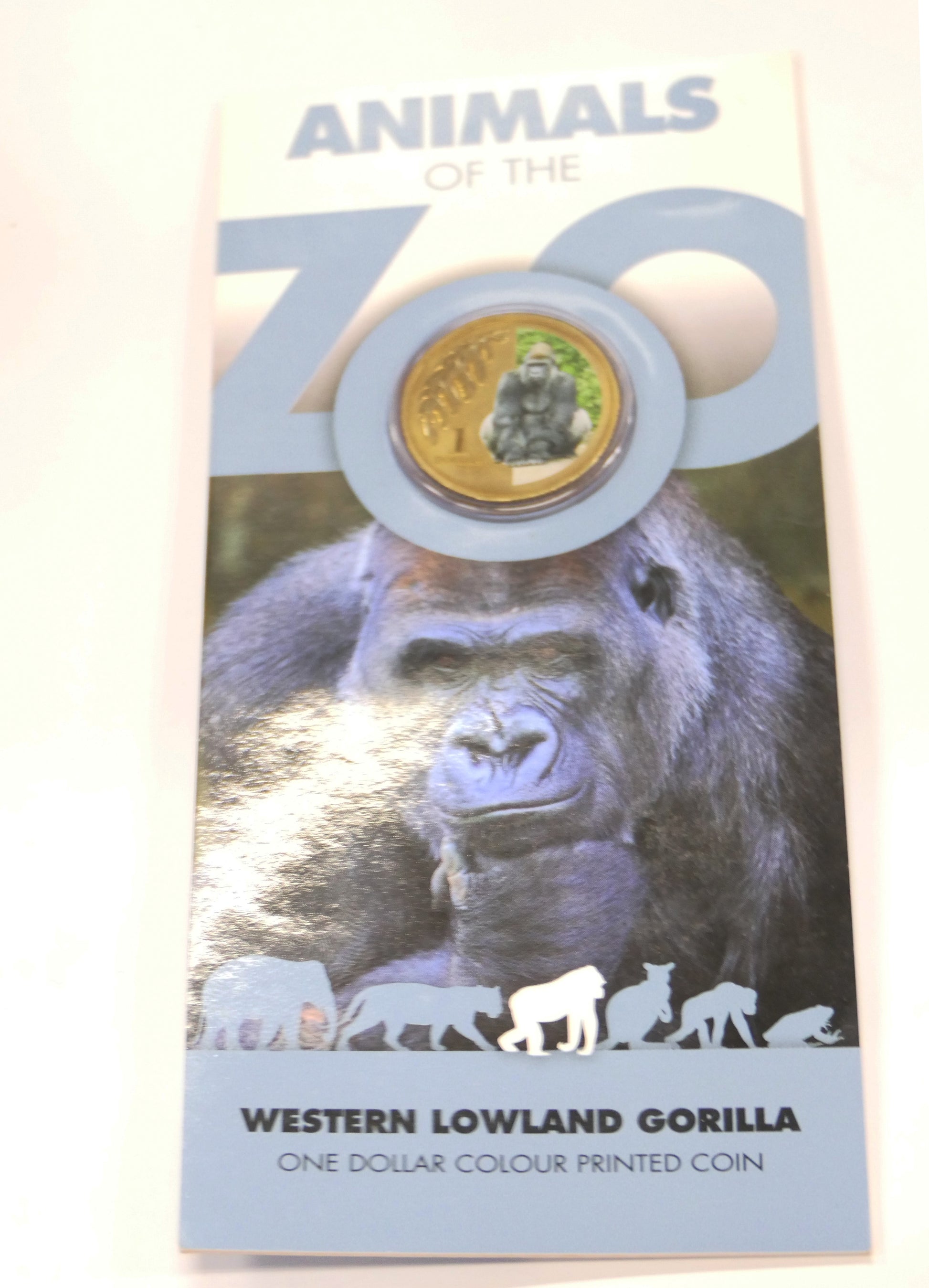 2012 Royal Australian Mint ANIMALS of the ZOO WESTERN LOW-LAND GORILLA $1 UNC RAM Coin Card front