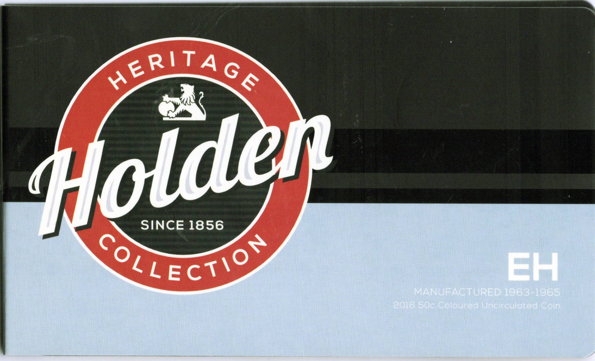 2016 Holden Heritage Collection EH 50c coloured uncirculated coin card