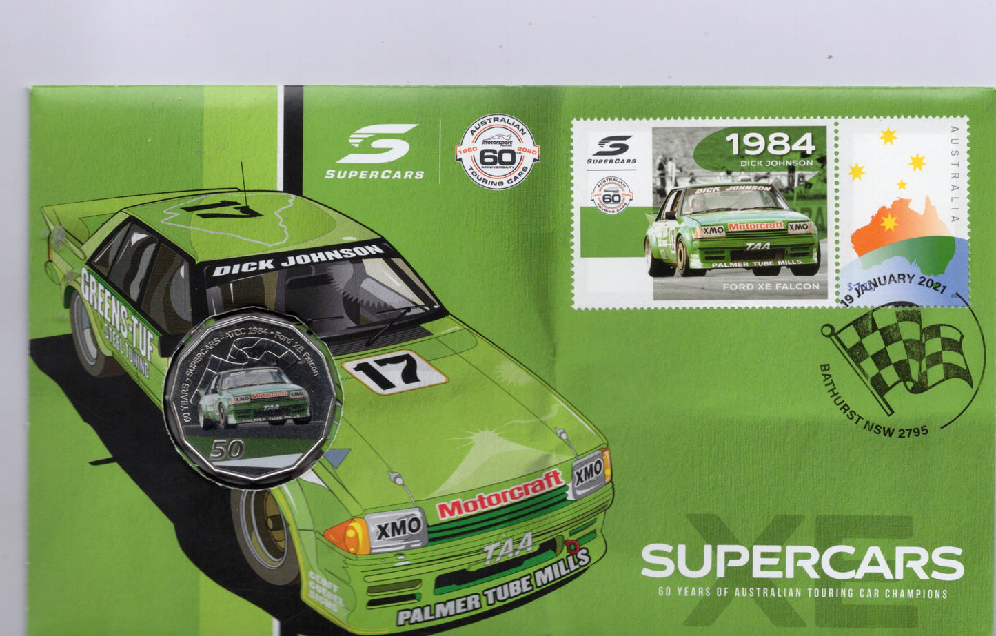 2021 Supercars 60 Years 1984 Dick Johnson Ford XE Falcon 50c PNC