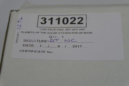 2017 Planets of the Solar System Coin Pack Full Set UNC — Pop-Up Book — RAM PNC image 4