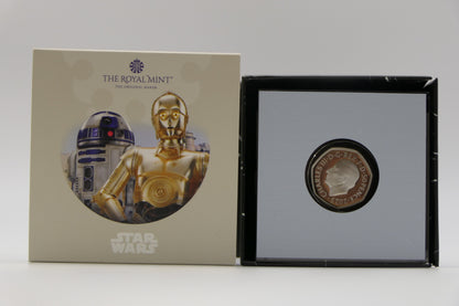2023 Star Wars R2-D2 & C-3po 50p Silver Proof Coin — Royal Mint Uk — Boxed image 3