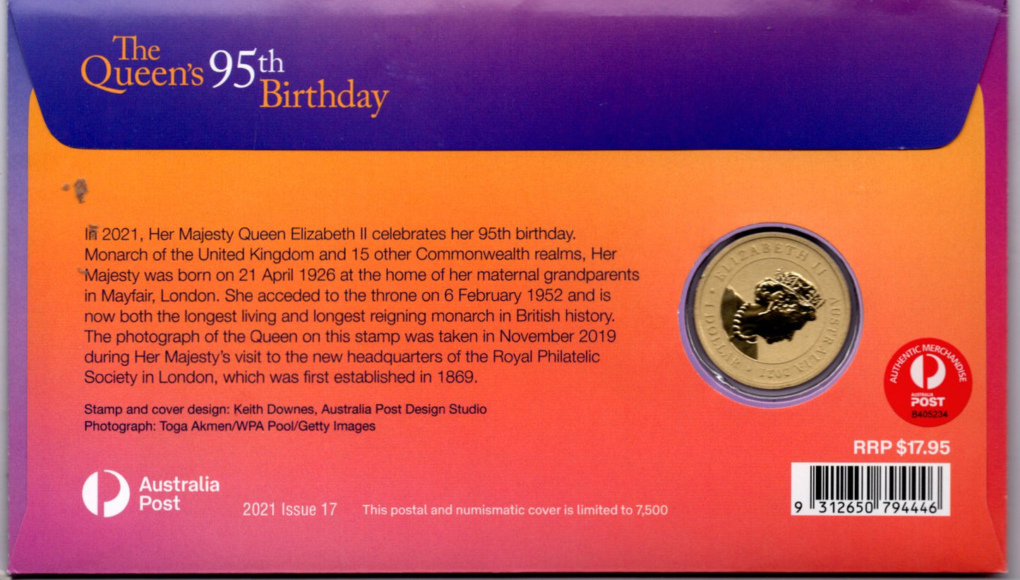 2335 Australia Post the Queen's 95th Birthday PNC 2021 ANDA Sydney Money Expo reverse
