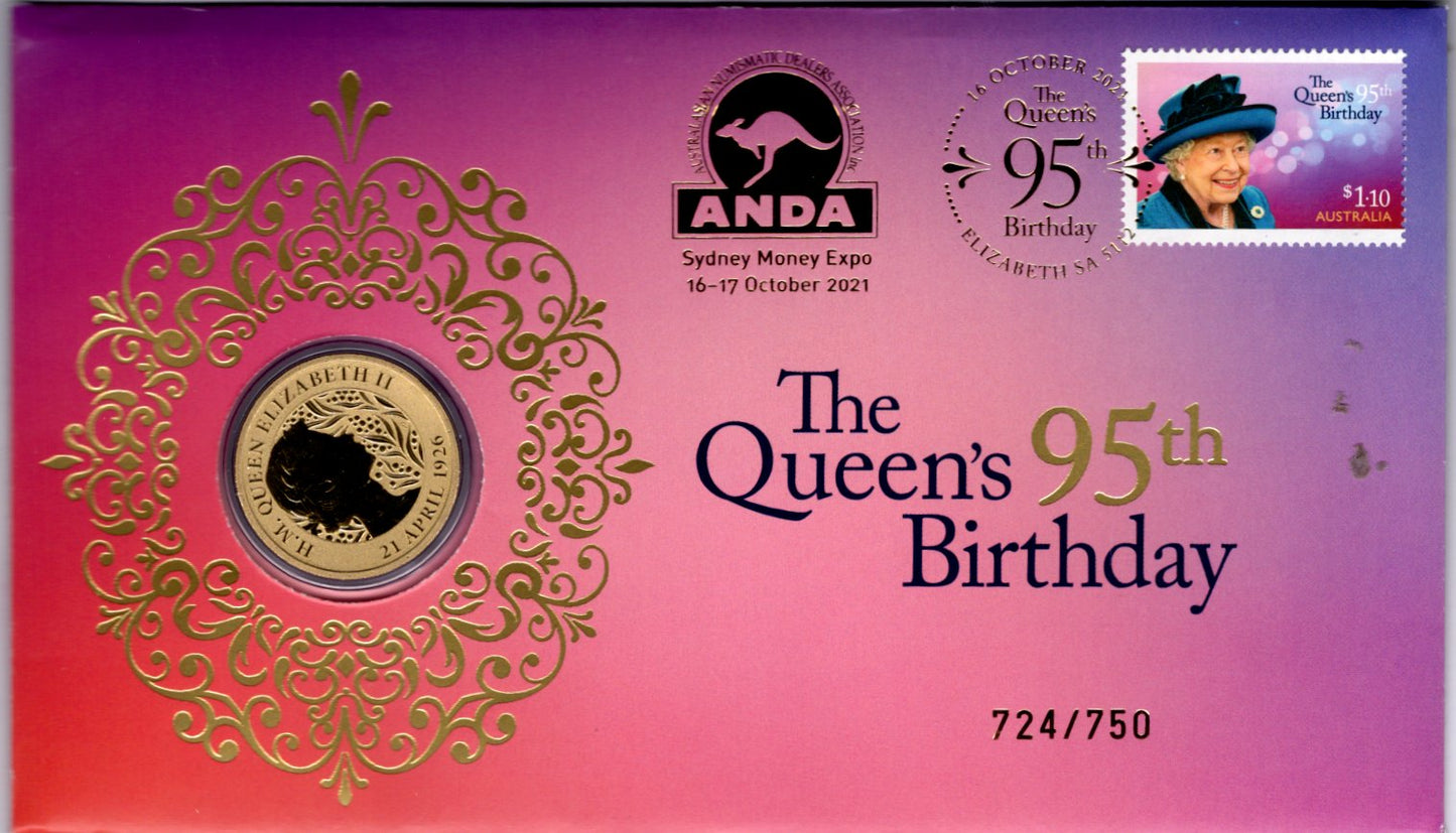 2335 Australia Post the Queen's 95th Birthday PNC 2021 ANDA Sydney Money Expo front