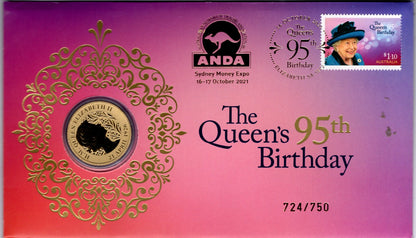 2335 Australia Post the Queen's 95th Birthday PNC 2021 ANDA Sydney Money Expo front