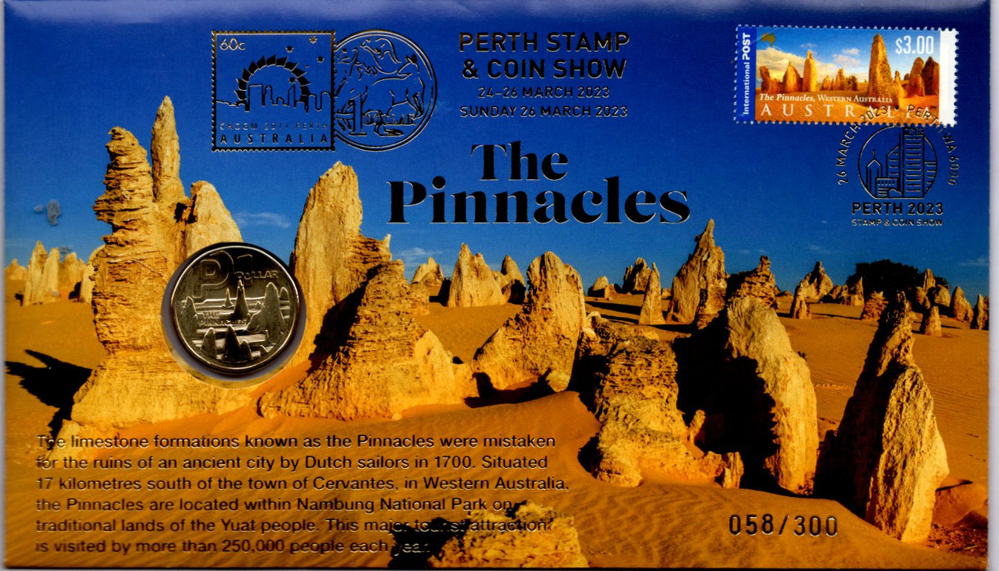 Australia Post the Pinnacles PNC 2023 Perth Stamp & Coin Show front