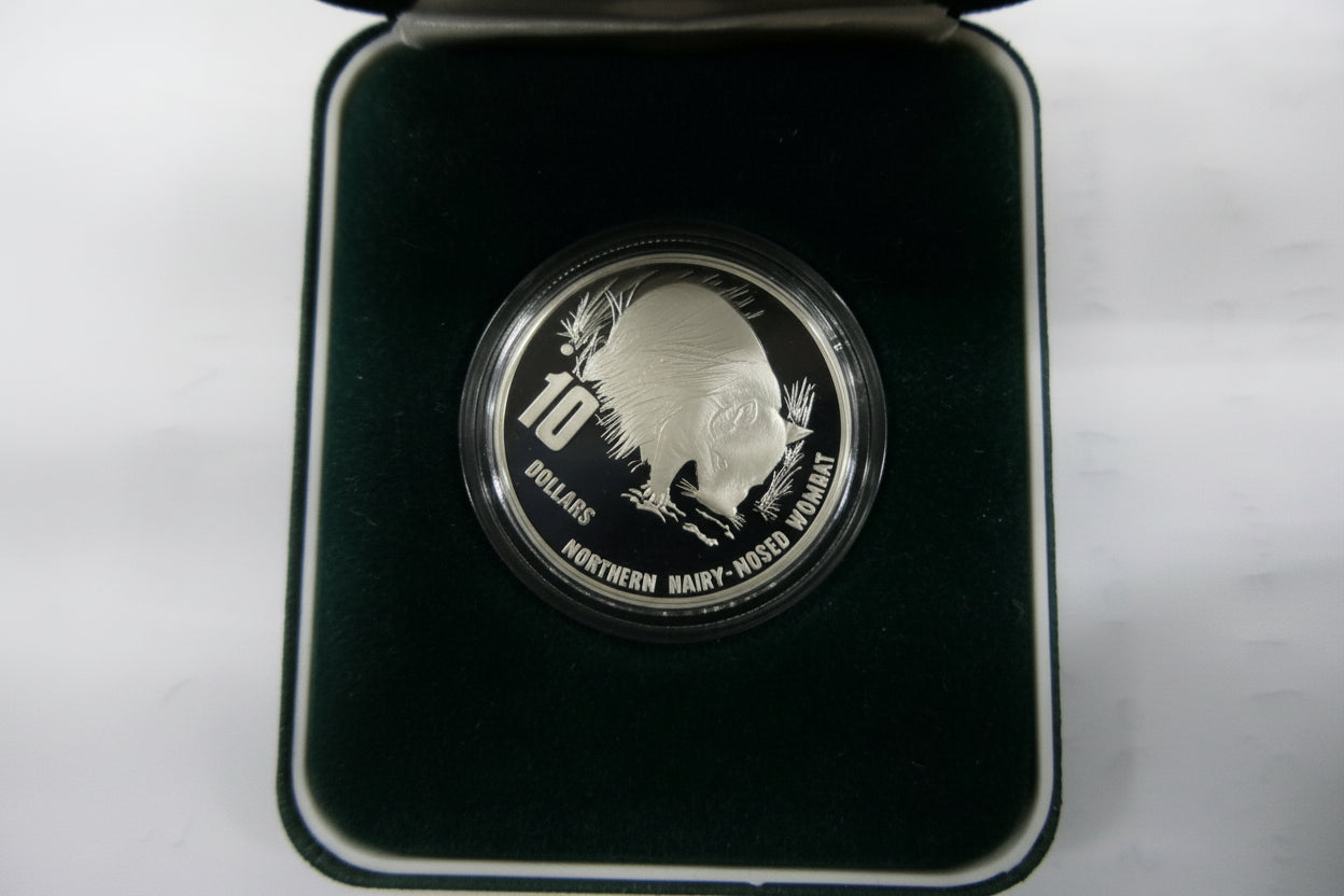 1998 Australia's Endangered Species Wombat Proof 20g Sterling Silver RAM Coin front