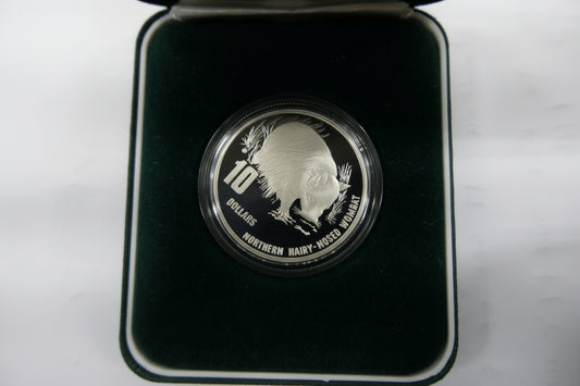 1998 Australia's Endangered Species Wombat Proof 20g Sterling Silver RAM Coin front