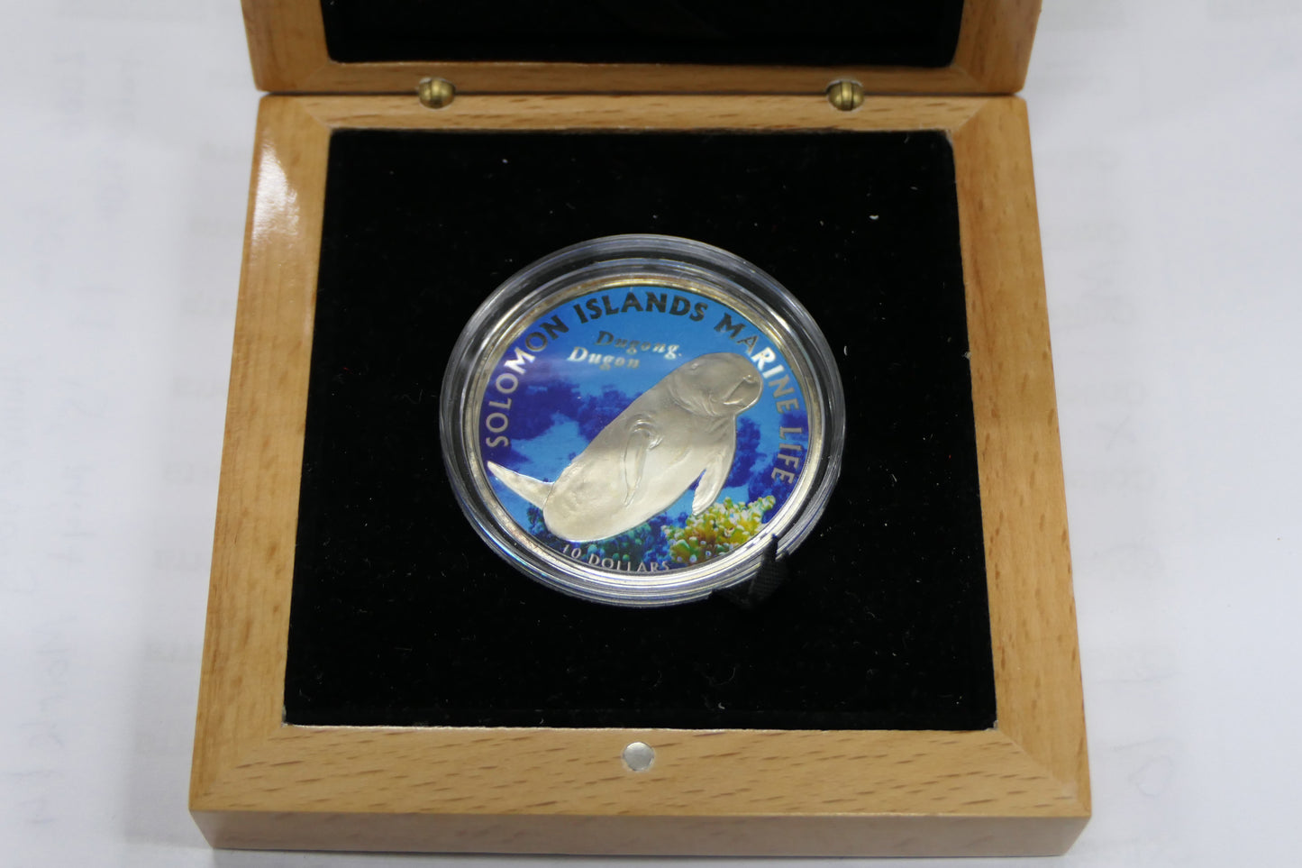 Solomon Islands 2011 Marine Life Dugong 10 Dollars Silver Proof Coin front