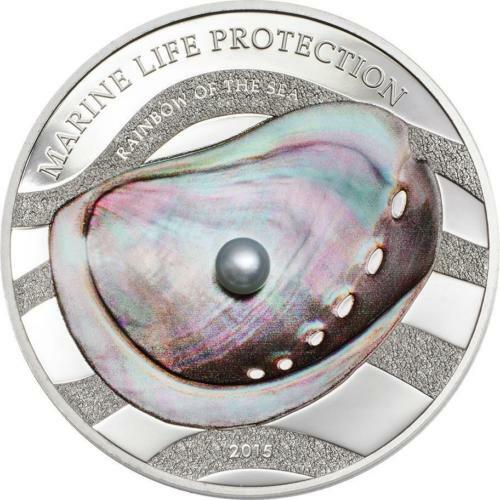2015 $5 Marine Life Protection — Rainbow of the Sea 1oz Silver Proof Coin Palau front